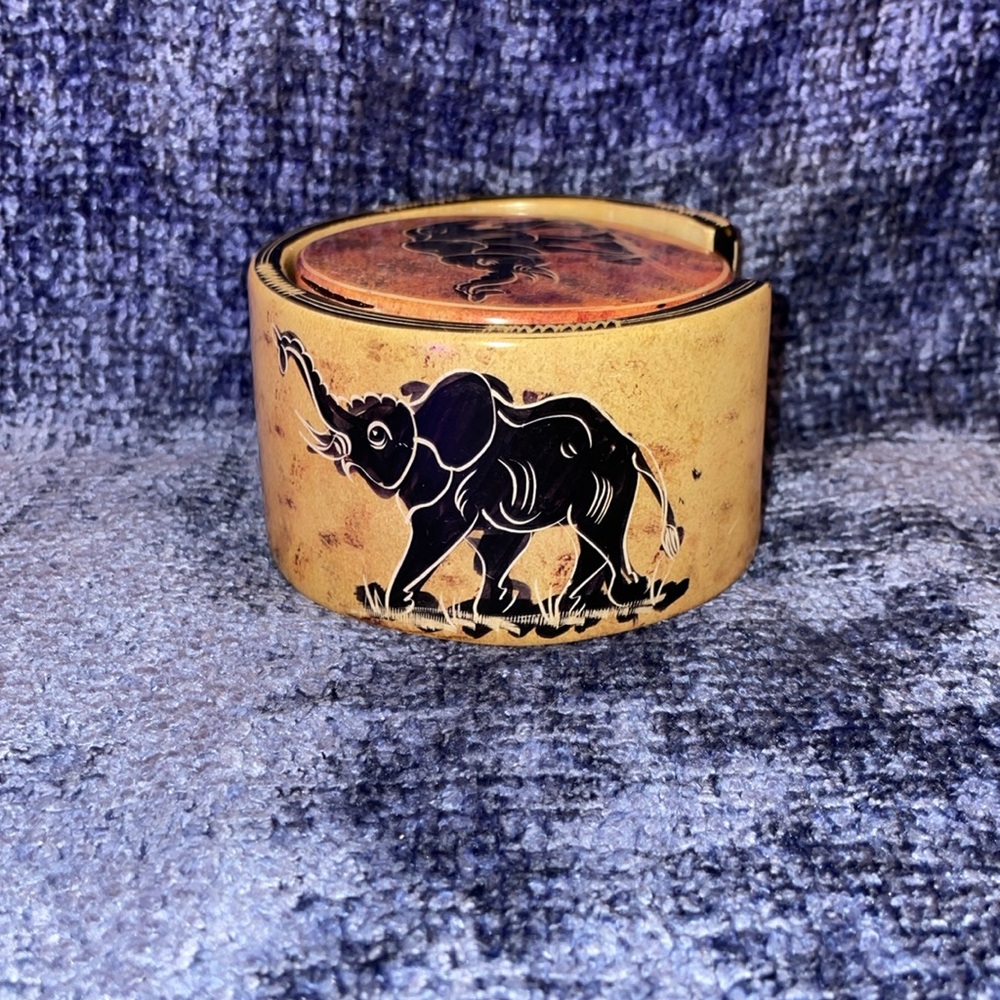 Set of 6 Animal Design Coaster Set.  Ceramic.  3” diameter. - Picture 2 of 6